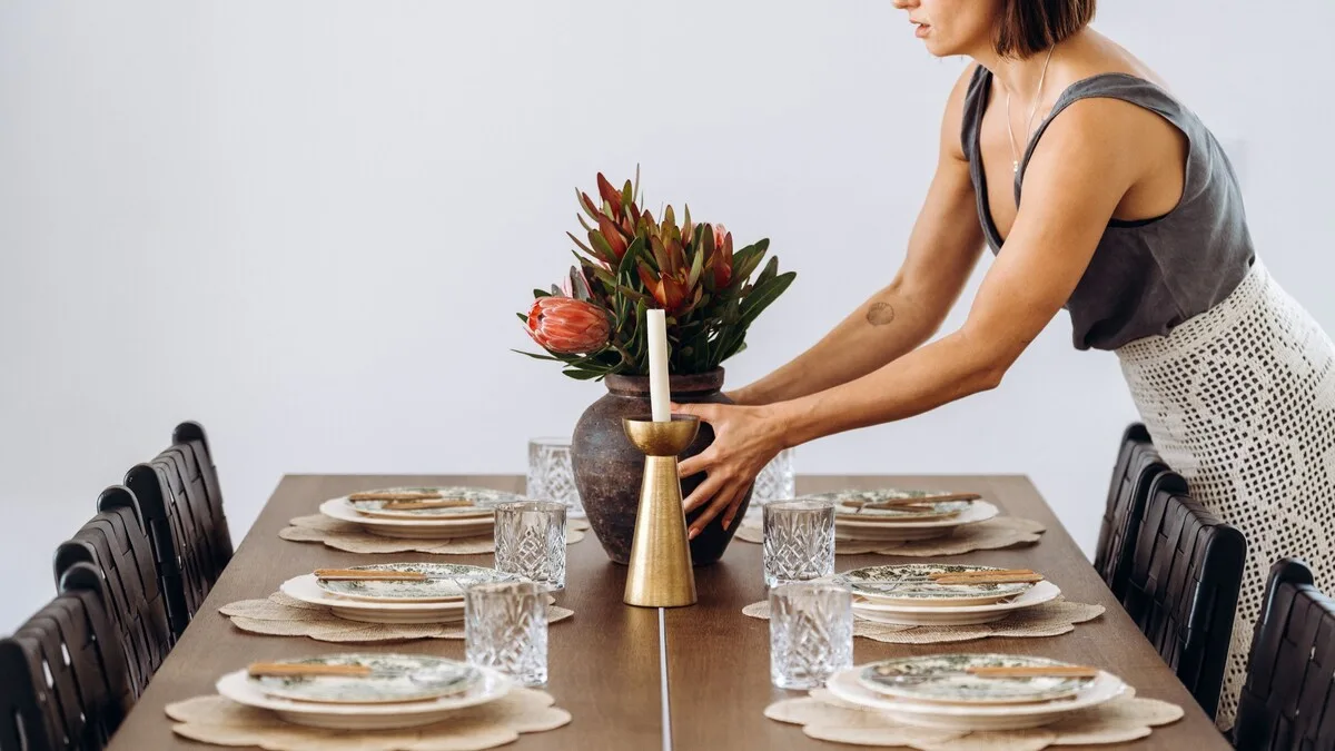 A welcome table laid for guests at Villa Calma