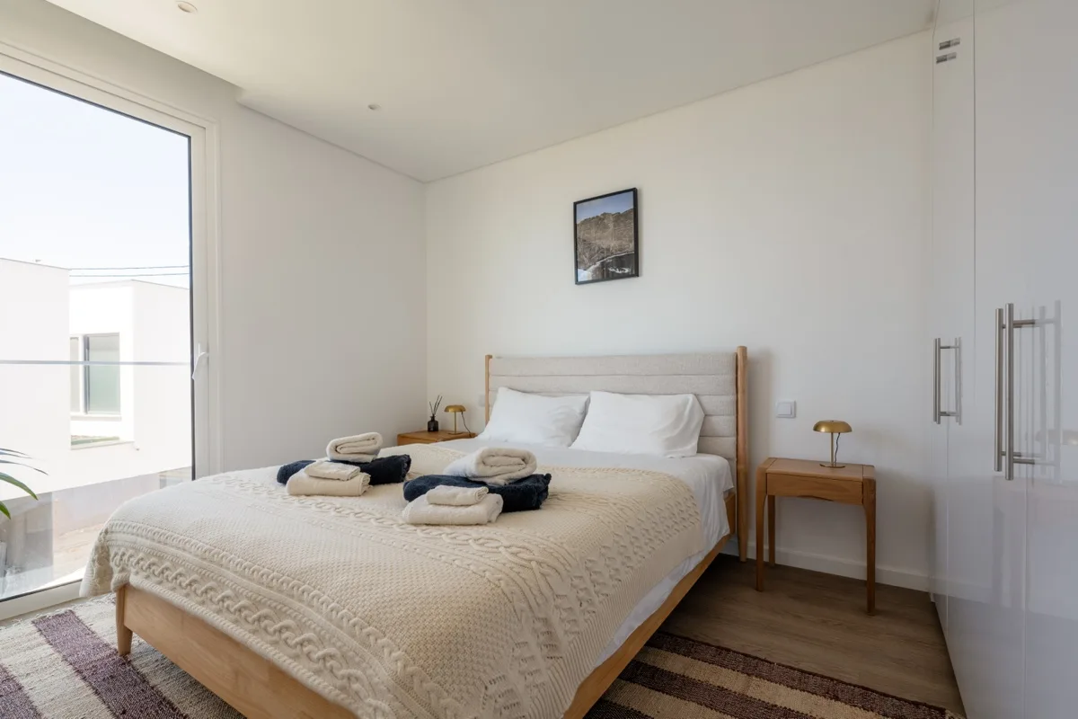 Soft daylight in the third bedroom at Villa Calma